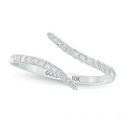 0.2 CT. TW Diamond Bypass Wrap Ring in 10K White Gold