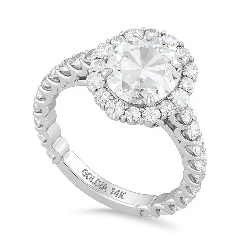 Enchanted Star Cinderella 4.75 CT. TW Oval Lab-Grown Diamond Frame Engagement Ring in 14K White Gold