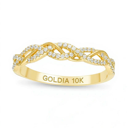 0.17 CT. TW Diamond Twist Anniversary Band in 10K Gold