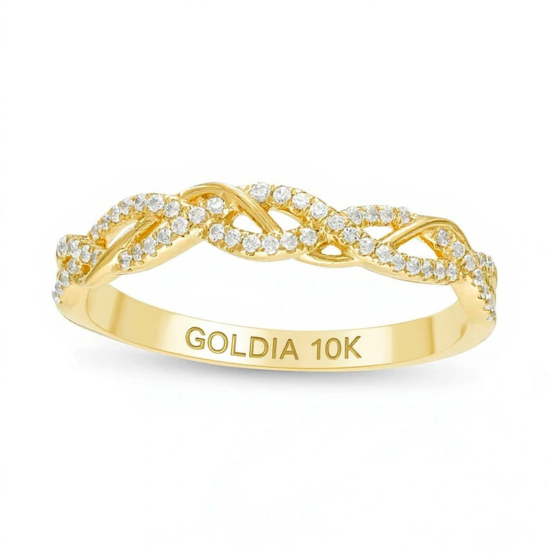 0.17 CT. TW Diamond Twist Anniversary Band in 10K Gold