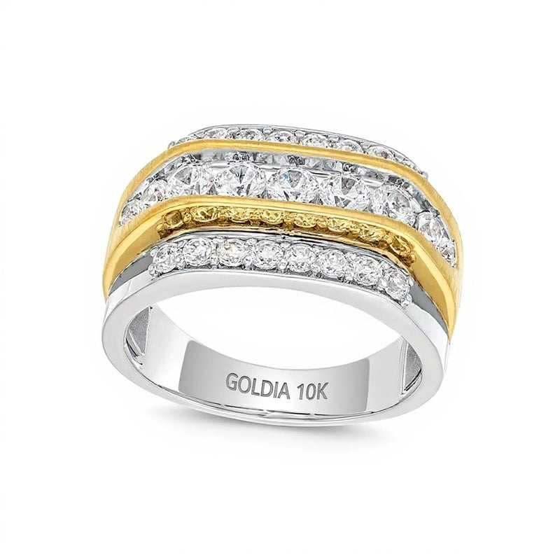 2.0 CT. TW Lab-Grown Diamond Triple Row Ring in 10K Two-Tone Gold (F/SI2)