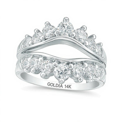 1.5 CT. TW Diamond Contour Ring Solitaire Enhancer in 14K White Gold