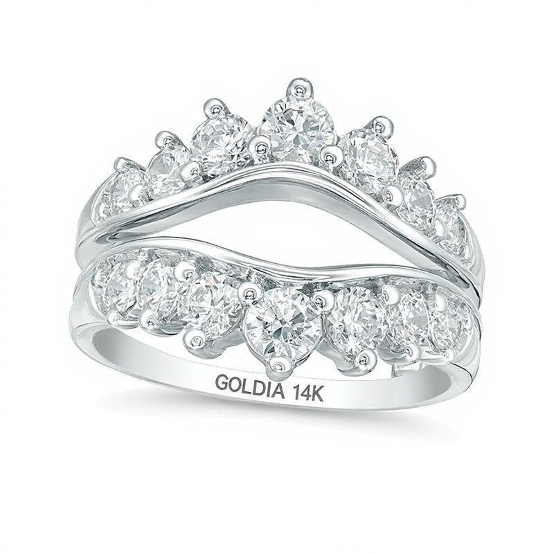 1.5 CT. TW Diamond Contour Ring Solitaire Enhancer in 14K White Gold