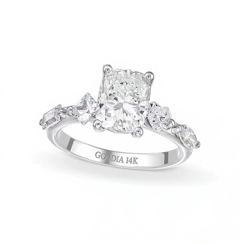 3.0 CT. TW Multi-Shaped Lab-Grown Diamond Engagement Ring in 14K White Gold (F/VS2)