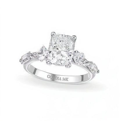 3.0 CT. TW Multi-Shaped Lab-Grown Diamond Engagement Ring in 14K White Gold (F/VS2)