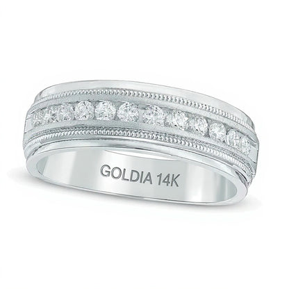 0.5 CT. TW Diamond Milgrain Anniversary Band in 14K White Gold