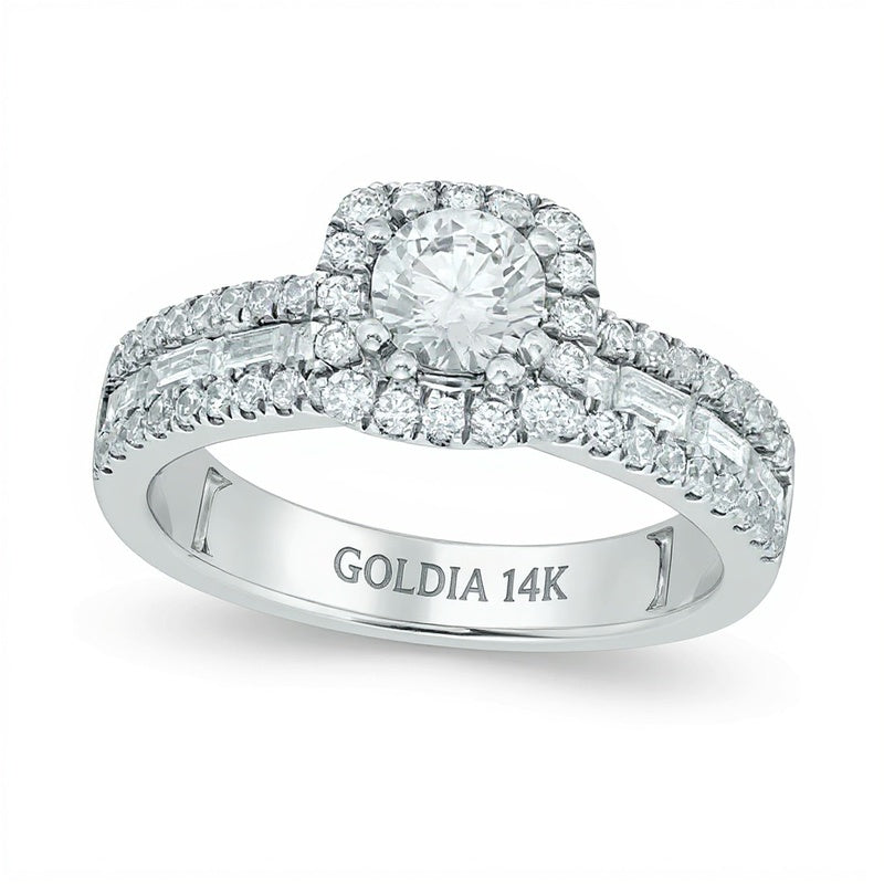 Celebration LuxÂ® 1.5 CT. TW Diamond Frame Engagement Ring in 14K White Gold (I/SI2)