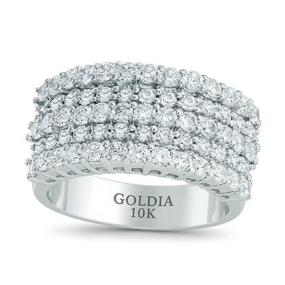 1.5 CT. TW Diamond Five Row Anniversary Ring in 10K White Gold