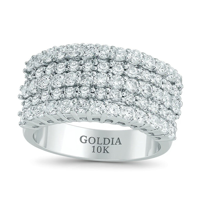 1.5 CT. TW Diamond Five Row Anniversary Ring in 10K White Gold