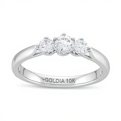 0.5 CT. TW Three Stone Engagement Ring in 10K White Gold