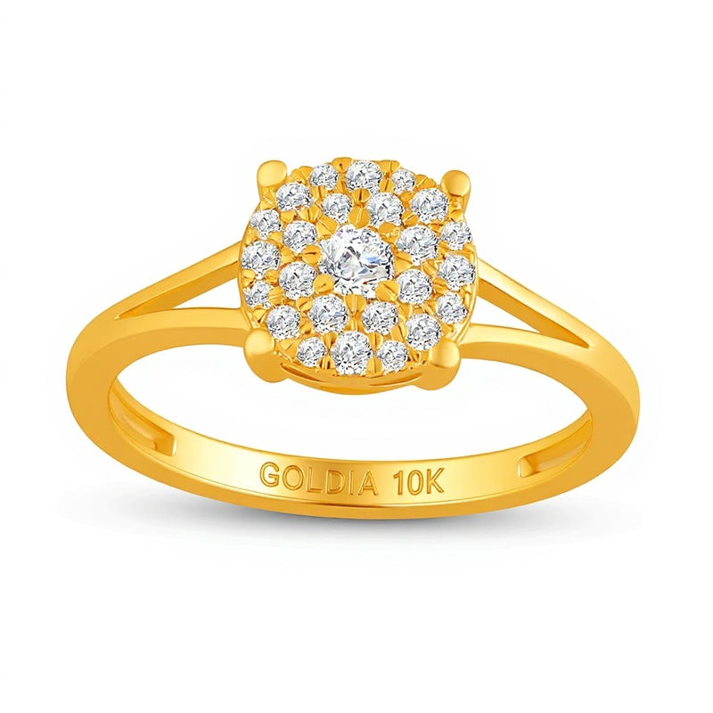 0.33 CT. TW Multi-Diamond Split Shank Ring in 10K Gold