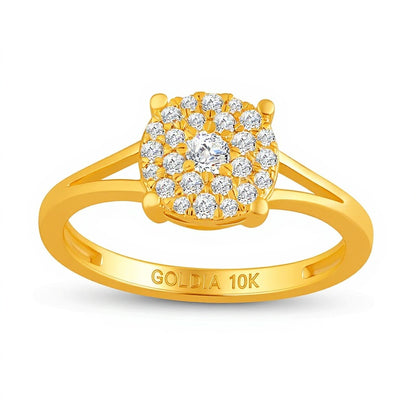 0.33 CT. TW Multi-Diamond Split Shank Ring in 10K Gold