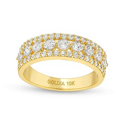 1.0 CT. TW Diamond Edge Band in 10K Gold