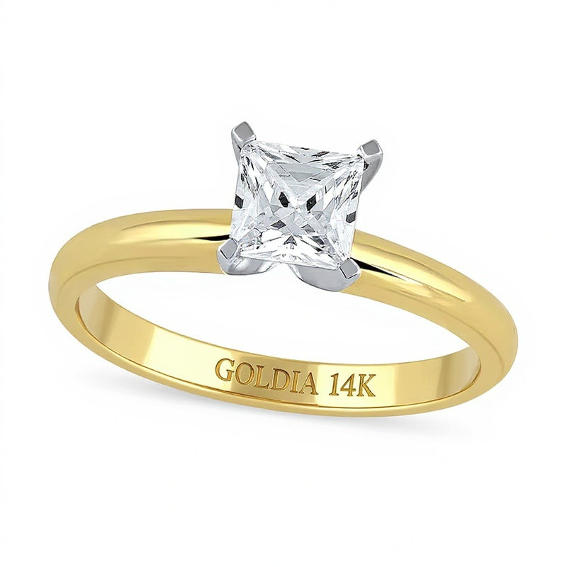 1.0 CT. Princess-Cut Lab-Grown Diamond Solitaire Engagement Ring in 14K Gold (F/VS2)