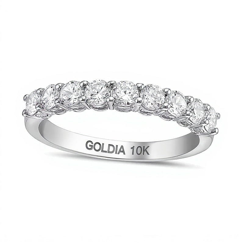 0.75 CT. TW Diamond Nine Stone Band in 10K White Gold (I/I2)