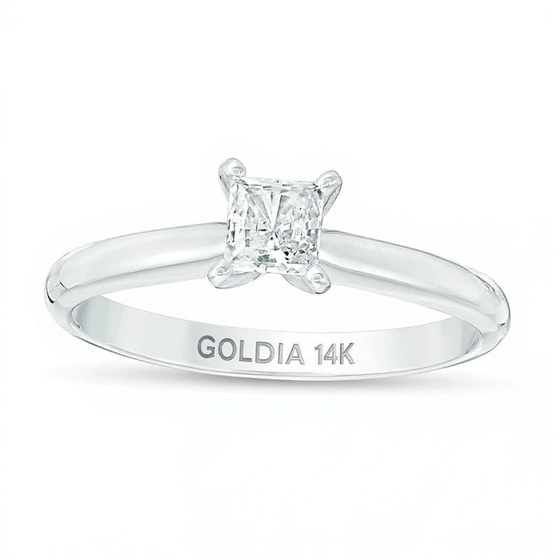 0.33 CT. Princess-Cut Diamond Solitaire Engagement Ring in 14K White Gold (I/I2)