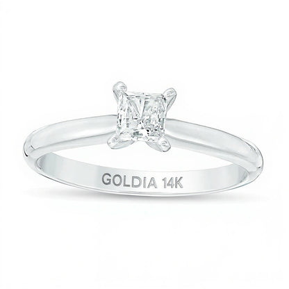 0.33 CT. Princess-Cut Diamond Solitaire Engagement Ring in 14K White Gold (I/I2)