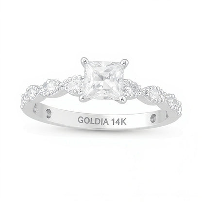 0.63 CT. TW Princess-Cut Diamond Engagement Ring in 14K White Gold (I/SI2)