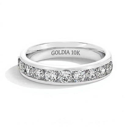 1.5 CT. TW Lab-Grown Diamond Channel Ten Stone Band in 10K White Gold (F/VS2)