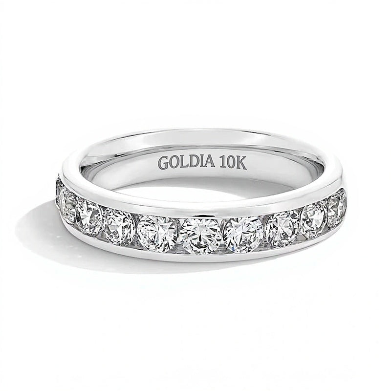 1.5 CT. TW Lab-Grown Diamond Channel Ten Stone Band in 10K White Gold (F/VS2)