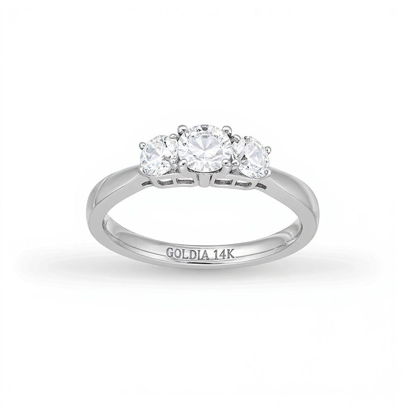1.0 CT. TW Diamond Past Present FutureÂ® Engagement Ring in 14K White Gold