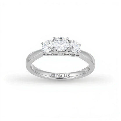1.0 CT. TW Diamond Past Present FutureÂ® Engagement Ring in 14K White Gold