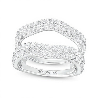 1.5 CT. TW Lab-Grown Diamond Contour Double Row Solitaire Enhancer in 14K White Gold (F/VS2)