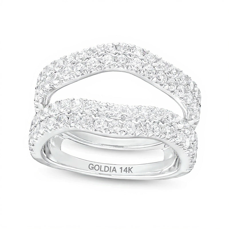 1.5 CT. TW Lab-Grown Diamond Contour Double Row Solitaire Enhancer in 14K White Gold (F/VS2)