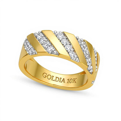 0.5 CT. TW Diamond Slant Row Band in 10K Gold