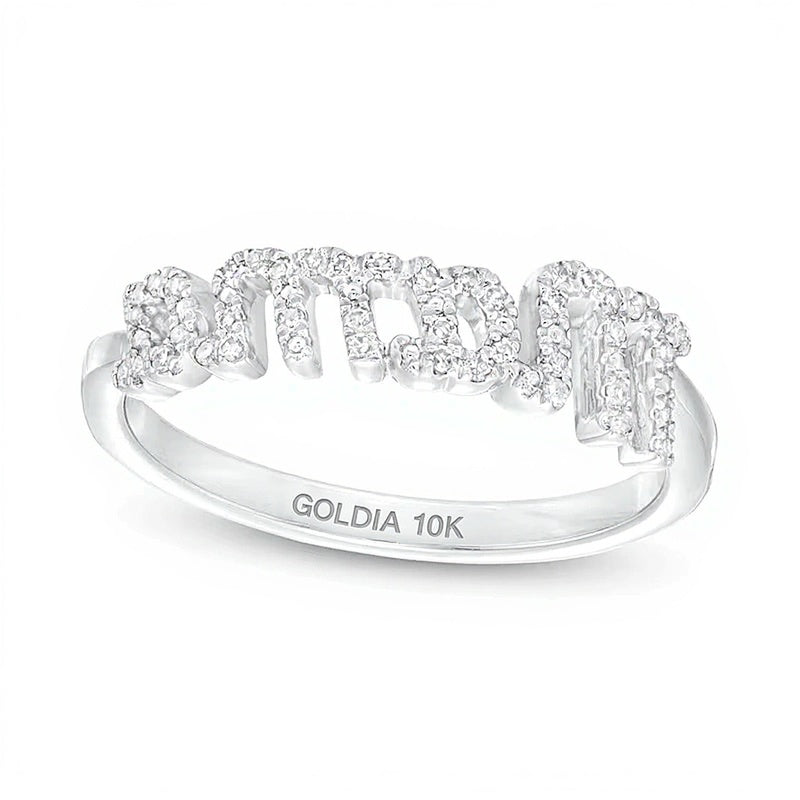Love Talks 0.13 CT. TW Diamond "Mama" Ring in 10K White Gold