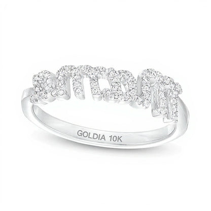 Love Talks 0.13 CT. TW Diamond "Mama" Ring in 10K White Gold