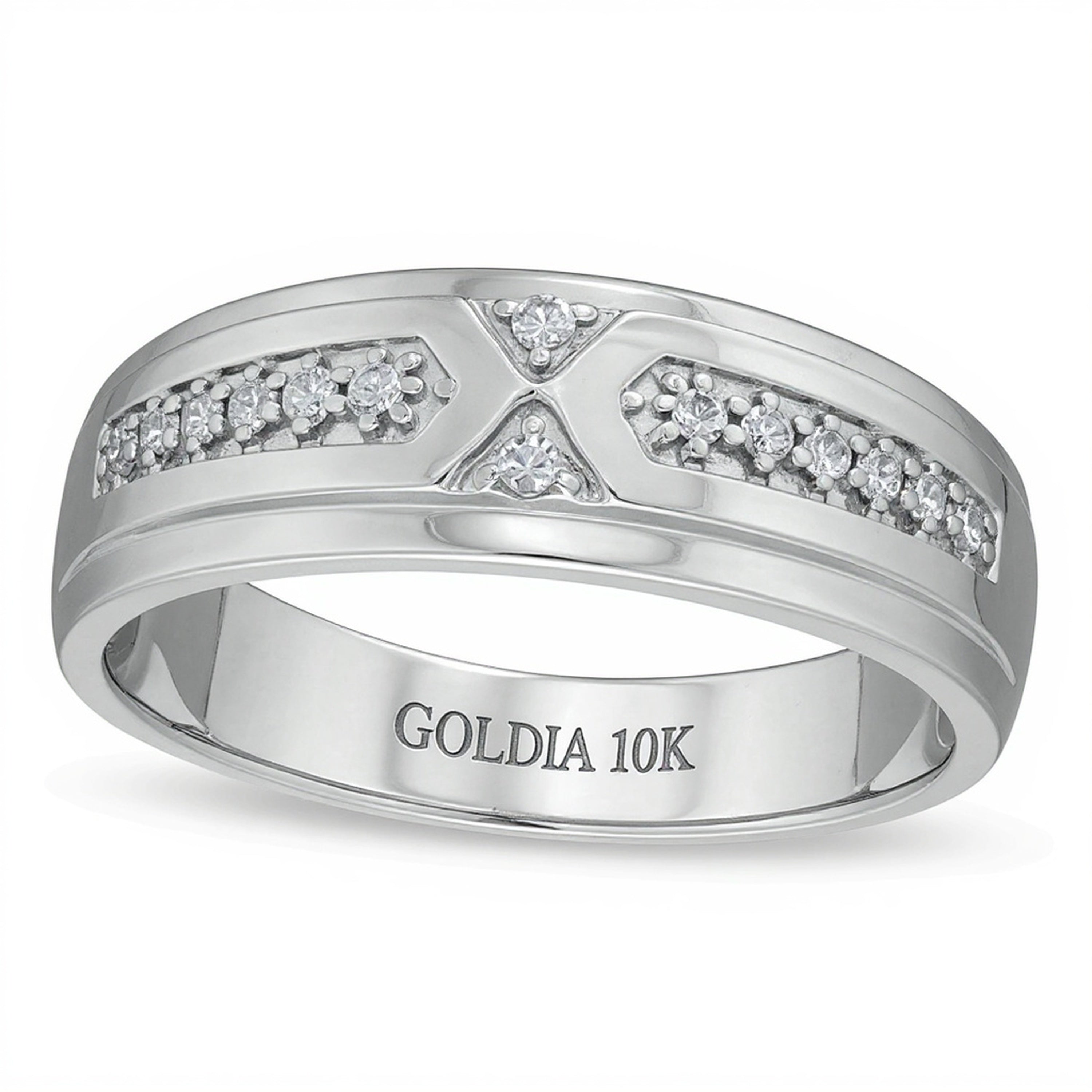 0.17 CT. TW Diamond Wedding Band in 10K White Gold