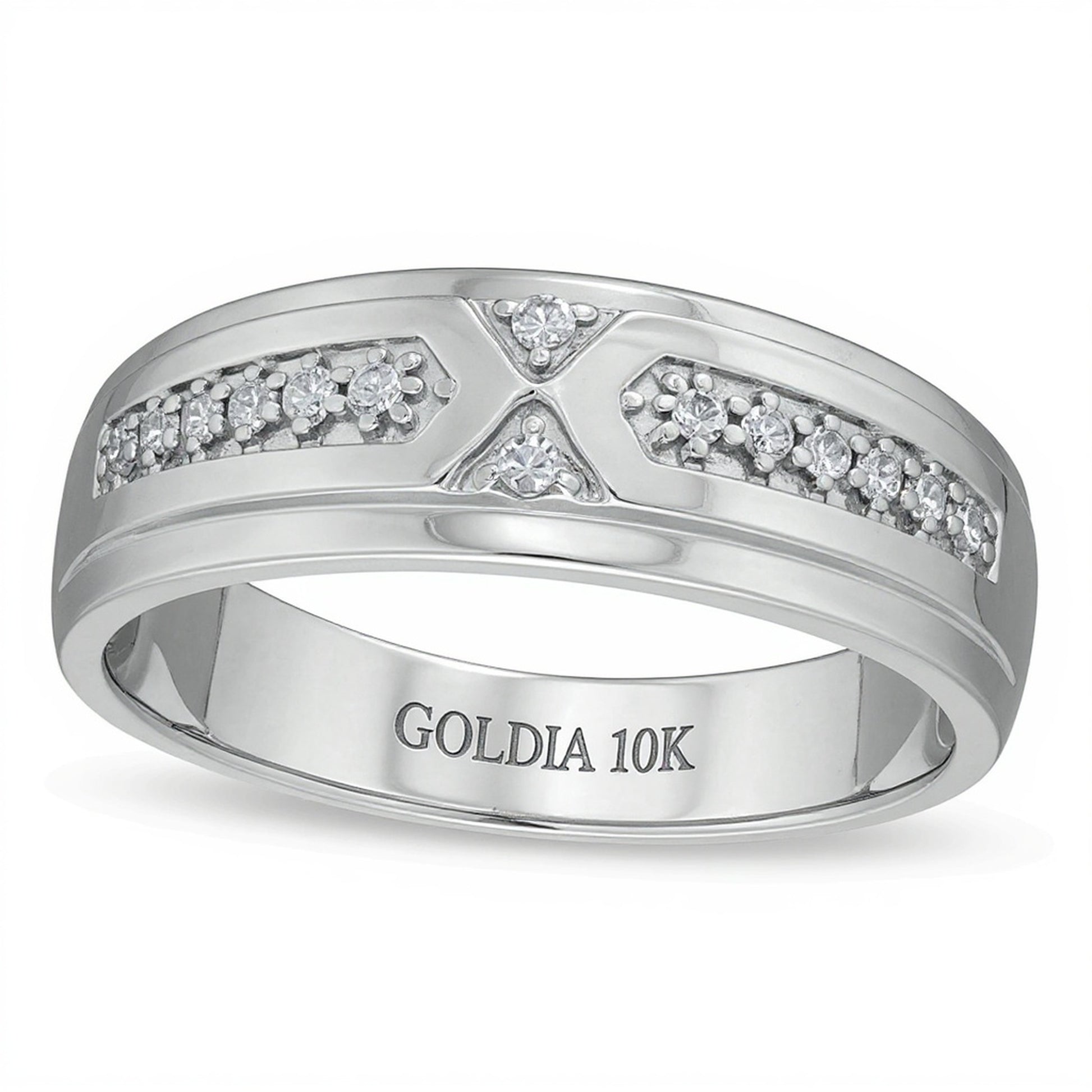 0.17 CT. TW Diamond Wedding Band in 10K White Gold