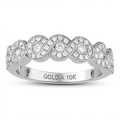 0.38 CT. TW Diamond Infinity Vintage-Style Band in 10K White Gold