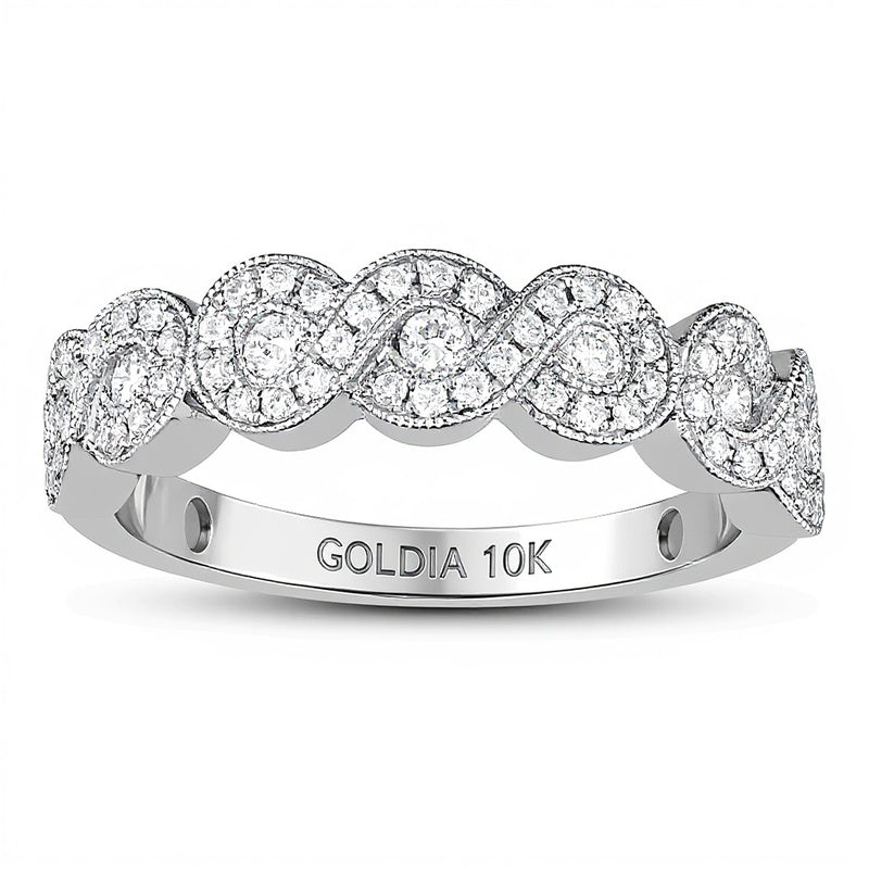 0.38 CT. TW Diamond Infinity Vintage-Style Band in 10K White Gold