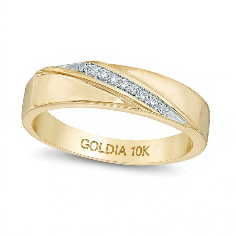 Diamond Accent Wedding Band in 10K Gold