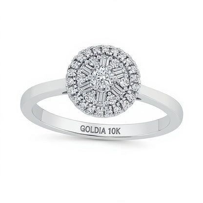 0.33 CT. TW Multi-Diamond Frame Ring in 10K White Gold