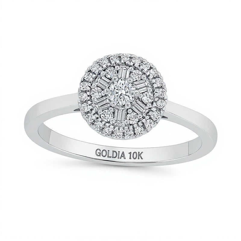 0.33 CT. TW Multi-Diamond Frame Ring in 10K White Gold