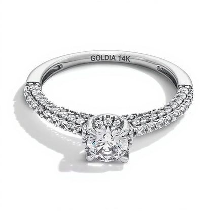 1.0 CT. TW Diamond Frame Engagement Ring in 14K White Gold