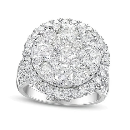 4.0 CT. TW Multi-Diamond Frame Multi-Row Engagement Ring in 14K White Gold