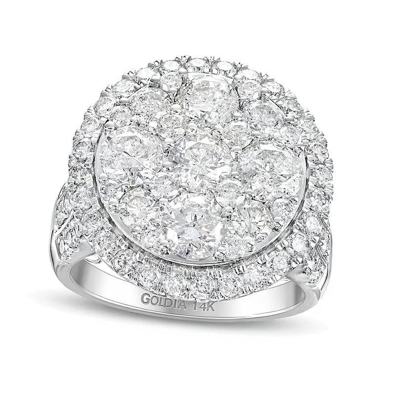 4.0 CT. TW Multi-Diamond Frame Multi-Row Engagement Ring in 14K White Gold