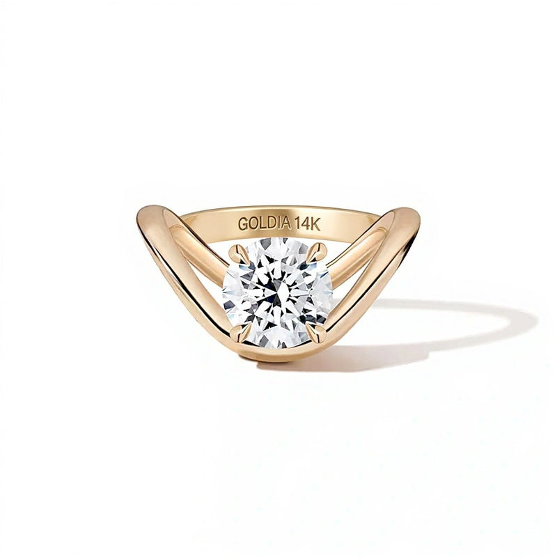 Zales x SHAHLA 3.0 CT. Lab-Grown Diamond Solitaire Dip Engagement Ring in 14K Gold (F/VS2)