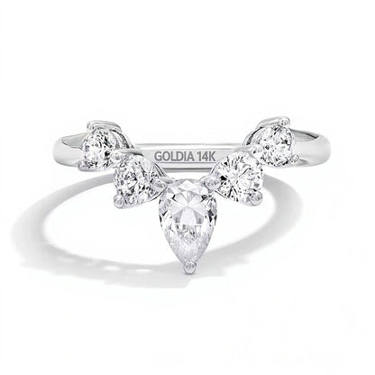 1.0 CT. TW Pear-Shaped Lab-Grown Diamond Solitaire Enhancer Ring in 14K White Gold (F/VS2)