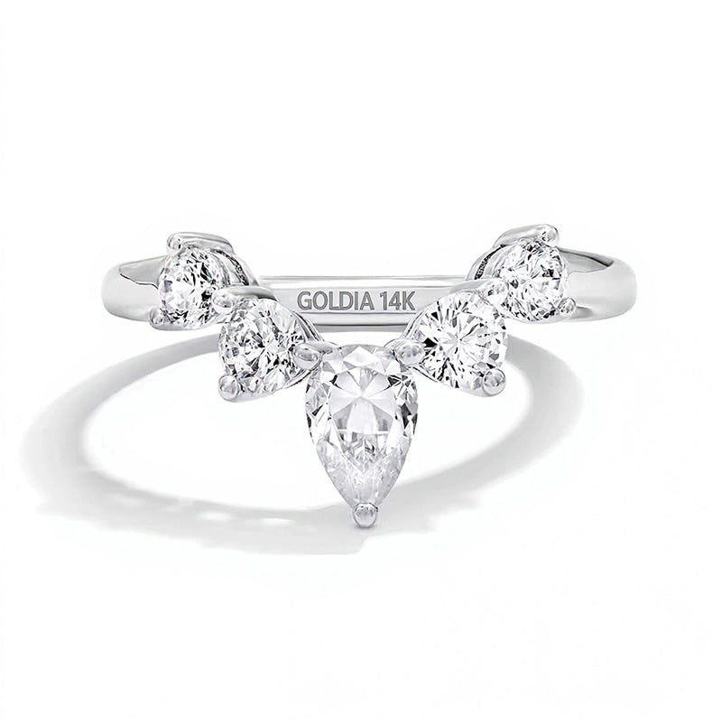 1.0 CT. TW Pear-Shaped Lab-Grown Diamond Solitaire Enhancer Ring in 14K White Gold (F/VS2)