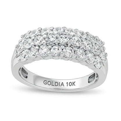 1.5 CT. TW Diamond Multi-Row Band in 10K White Gold