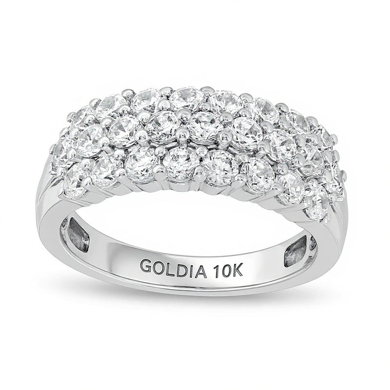 1.5 CT. TW Diamond Multi-Row Band in 10K White Gold