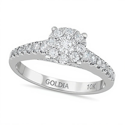 0.63 CT. TW Diamond Frame Engagement Ring in 10K White Gold