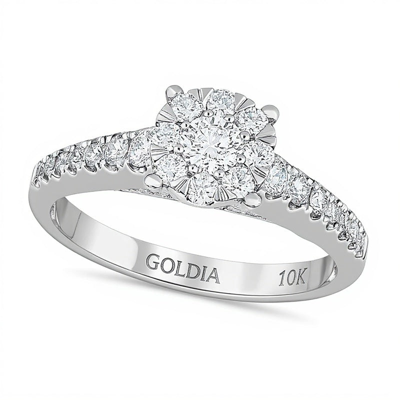 0.63 CT. TW Diamond Frame Engagement Ring in 10K White Gold