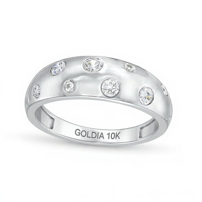 0.25 CT. TW Diamond Bubbles Band in 10K White Gold