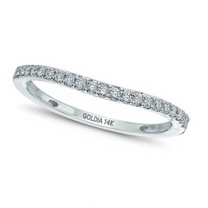 0.13 CT. TW Diamond Contour Wedding Band in 14K White Gold